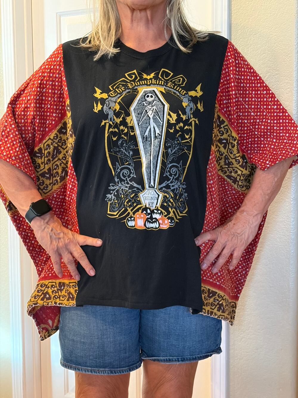Nightmare Before Christmas Upcycled Kantha Tunic Top Shirt